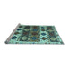 Sideview of Machine Washable Oriental Light Blue Modern Rug, wshabs4261lblu