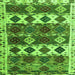 Square Machine Washable Oriental Green Modern Area Rugs, wshabs4261grn