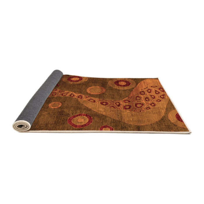 Sideview of Oriental Orange Modern Rug, abs4262org