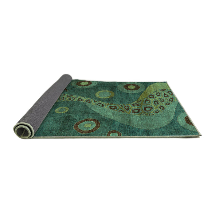 Sideview of Oriental Turquoise Modern Rug, abs4262turq