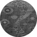 Round Oriental Gray Modern Rug, abs4262gry