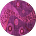 Round Oriental Pink Modern Rug, abs4262pnk