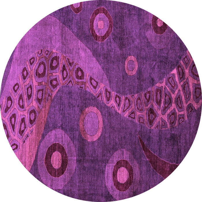 Round Oriental Purple Modern Rug, abs4262pur