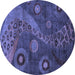 Round Oriental Blue Modern Rug, abs4262blu