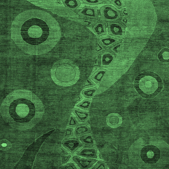 Machine Washable Oriental Emerald Green Modern Area Rugs, wshabs4262emgrn