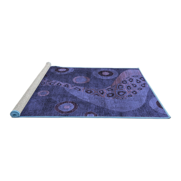 Sideview of Machine Washable Oriental Blue Modern Rug, wshabs4262blu
