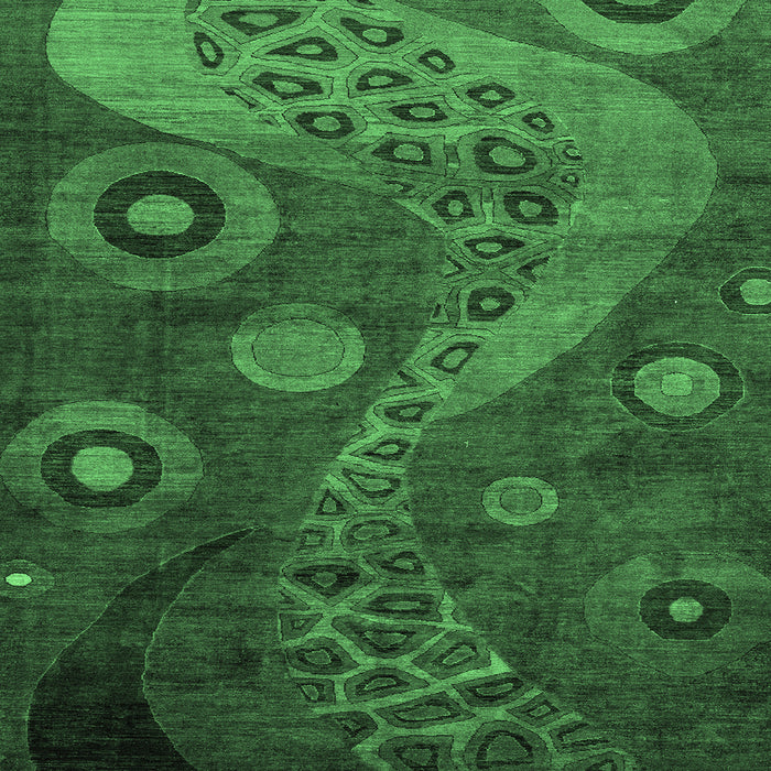 Square Oriental Emerald Green Modern Rug, abs4262emgrn