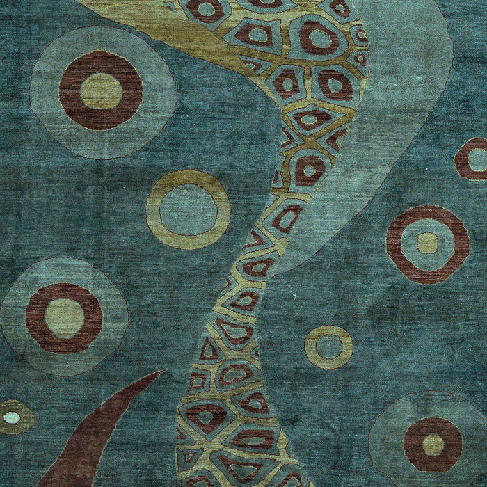 Machine Washable Oriental Light Blue Modern Rug, wshabs4262lblu