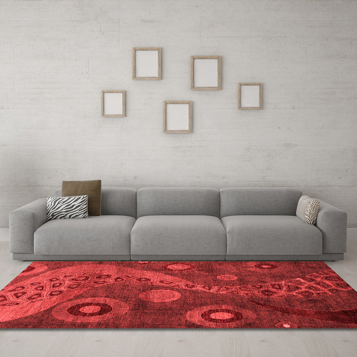 Modern Red Washable Rugs