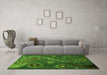 Machine Washable Oriental Green Modern Area Rugs in a Living Room,, wshabs4262grn