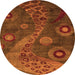 Round Oriental Orange Modern Rug, abs4262org