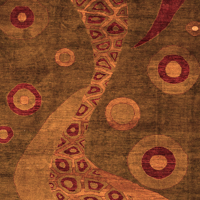 Machine Washable Oriental Orange Modern Area Rugs, wshabs4262org