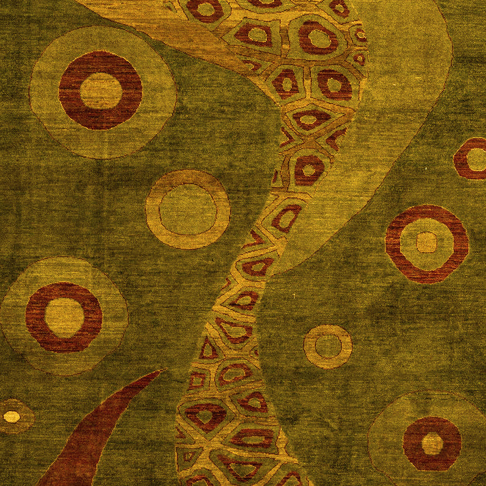 Machine Washable Oriental Yellow Modern Rug, wshabs4262yw