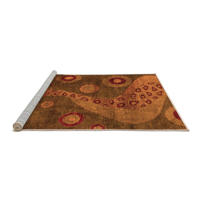 Sideview of Machine Washable Oriental Orange Modern Area Rugs, wshabs4262org