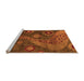 Sideview of Machine Washable Oriental Orange Modern Area Rugs, wshabs4262org