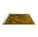 Sideview of Machine Washable Oriental Yellow Modern Rug, wshabs4262yw