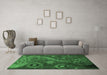 Machine Washable Oriental Emerald Green Modern Area Rugs in a Living Room,, wshabs4262emgrn