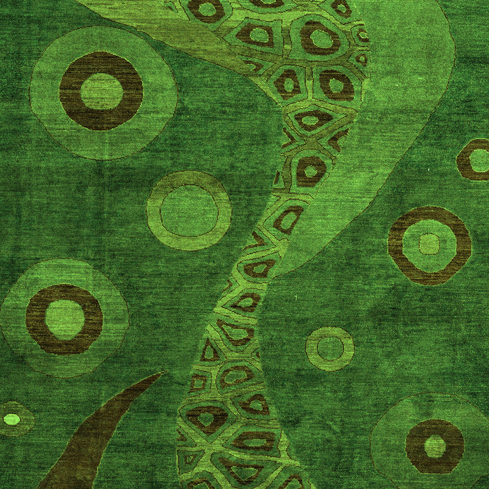 Machine Washable Oriental Green Modern Area Rugs, wshabs4262grn