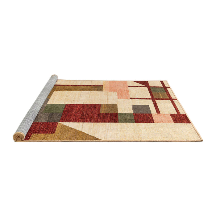 Sideview of Machine Washable Abstract Yellow Rug, wshabs4263
