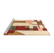 Sideview of Machine Washable Abstract Yellow Rug, wshabs4263