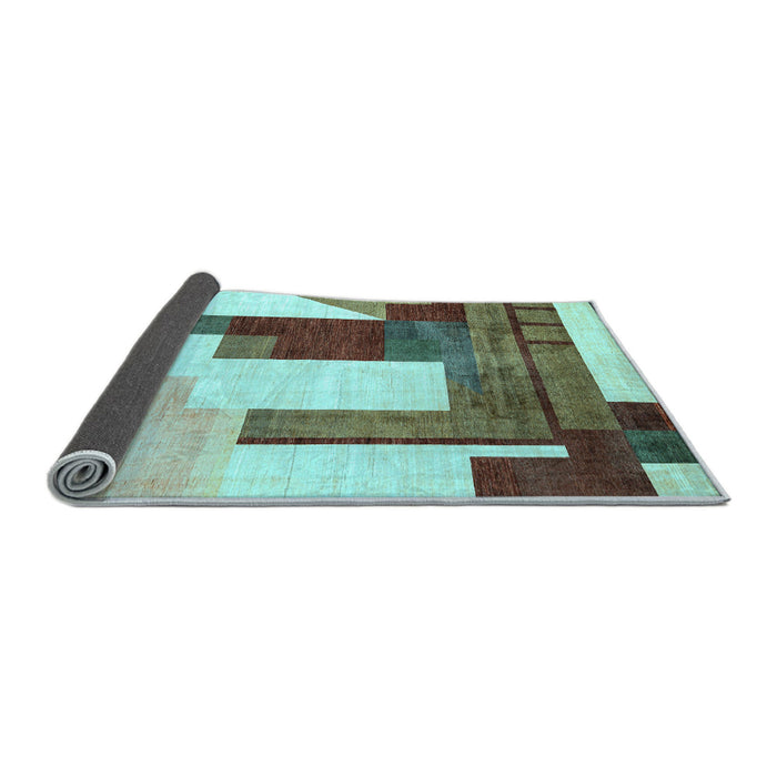 Sideview of Oriental Light Blue Modern Rug, abs4263lblu