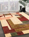 Machine Washable Abstract Yellow Rug in a Family Room, wshabs4263