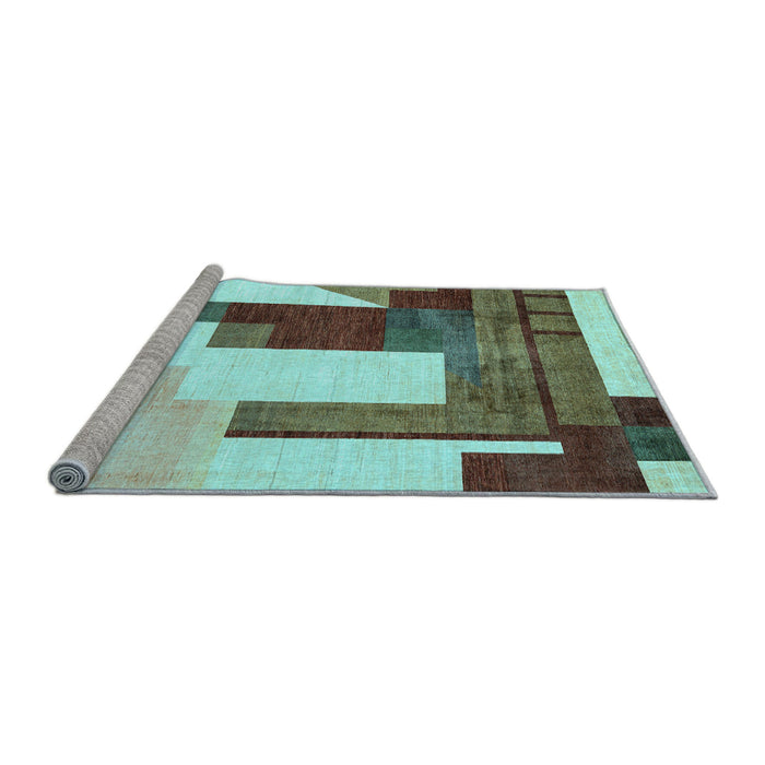 Sideview of Machine Washable Oriental Light Blue Modern Rug, wshabs4263lblu