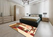 Machine Washable Abstract Yellow Rug in a Bedroom, wshabs4263