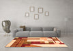 Machine Washable Oriental Orange Modern Area Rugs in a Living Room, wshabs4263org