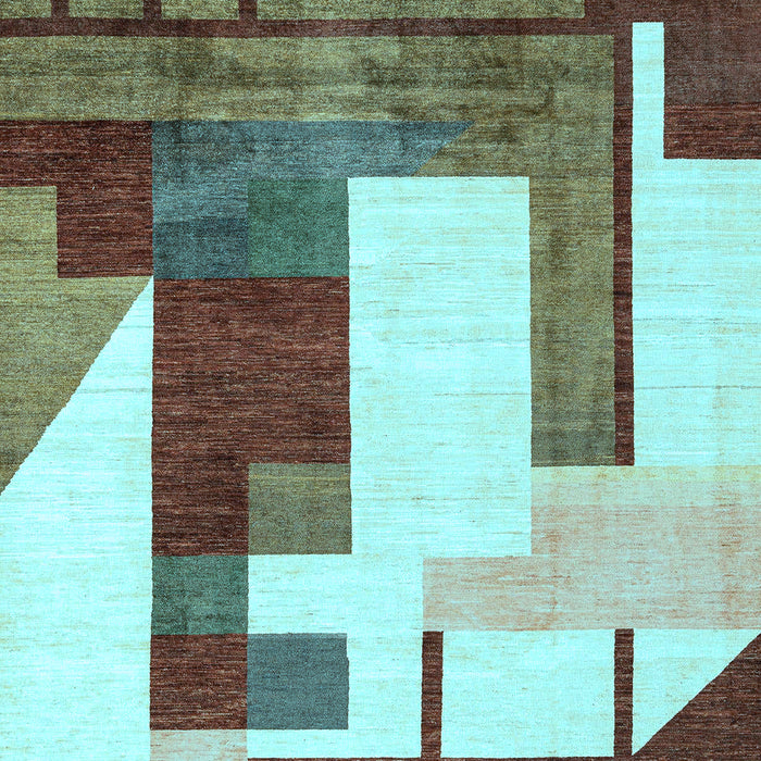 Machine Washable Oriental Light Blue Modern Rug, wshabs4263lblu