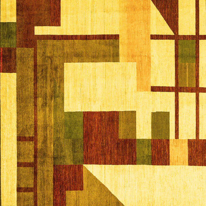 Square Oriental Yellow Modern Rug, abs4263yw