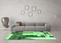 Machine Washable Oriental Emerald Green Modern Rug, wshabs4263emgrn