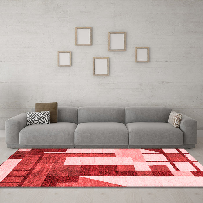 Modern Red Washable Rugs