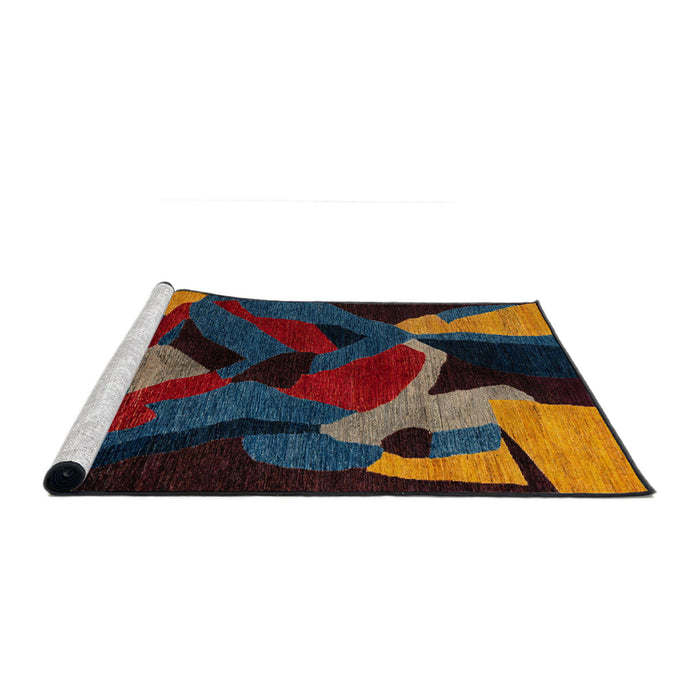 Sideview of Machine Washable Abstract Sandstone Brown Rug, wshabs4264