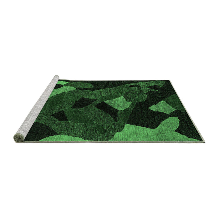 Sideview of Machine Washable Oriental Emerald Green Modern Area Rugs, wshabs4264emgrn