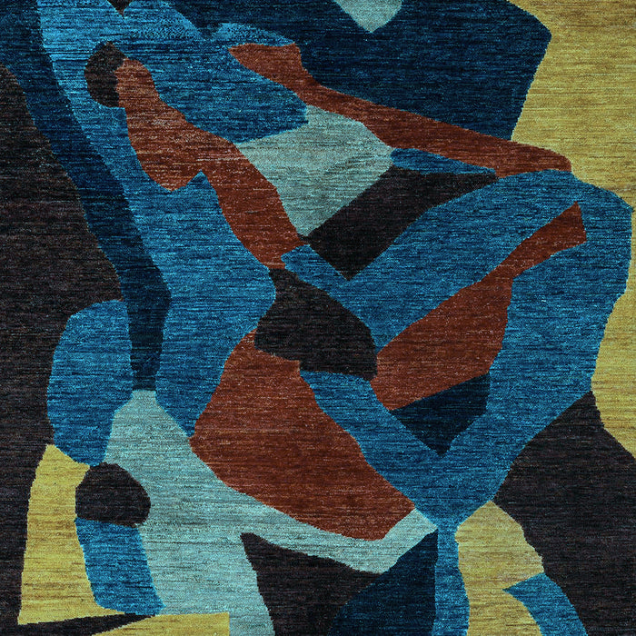 Machine Washable Oriental Light Blue Modern Rug, wshabs4264lblu