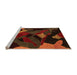 Sideview of Machine Washable Oriental Orange Modern Area Rugs, wshabs4264org