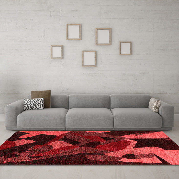 Modern Red Washable Rugs