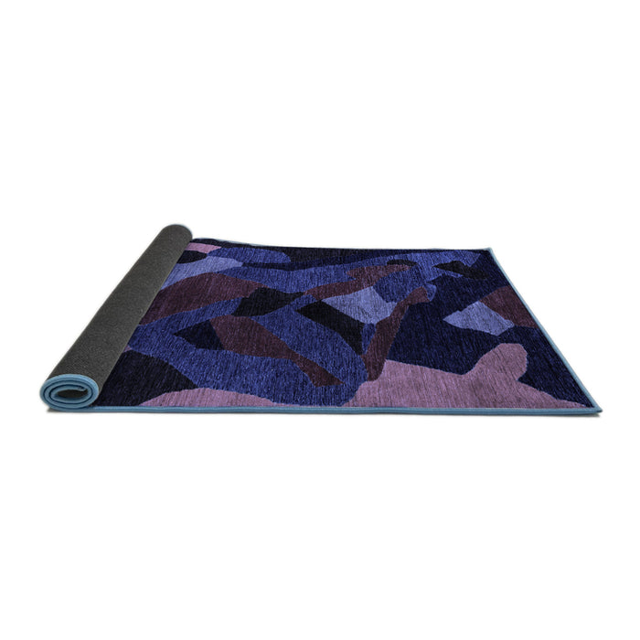 Sideview of Oriental Blue Modern Rug, abs4264blu