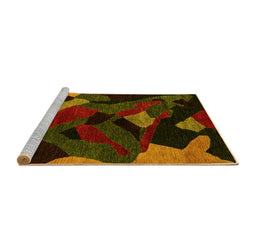 Sideview of Machine Washable Oriental Yellow Modern Rug, wshabs4264yw