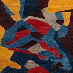 Square Machine Washable Abstract Sandstone Brown Rug, wshabs4264