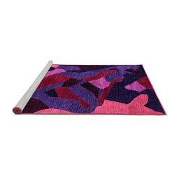 Sideview of Machine Washable Oriental Pink Modern Rug, wshabs4264pnk
