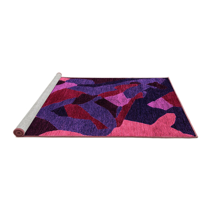Sideview of Machine Washable Oriental Pink Modern Rug, wshabs4264pnk