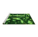 Sideview of Machine Washable Oriental Green Modern Area Rugs, wshabs4265grn