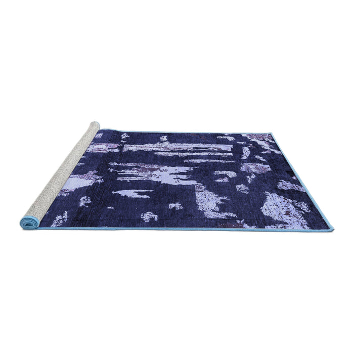 Sideview of Machine Washable Oriental Blue Modern Rug, wshabs4265blu