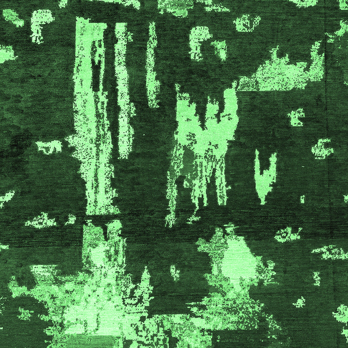 Machine Washable Oriental Emerald Green Modern Area Rugs, wshabs4265emgrn