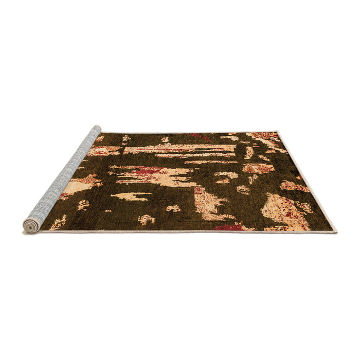 Sideview of Machine Washable Oriental Orange Modern Area Rugs, wshabs4265org