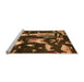 Sideview of Machine Washable Oriental Orange Modern Area Rugs, wshabs4265org