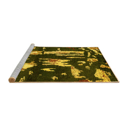 Sideview of Machine Washable Oriental Yellow Modern Rug, wshabs4265yw