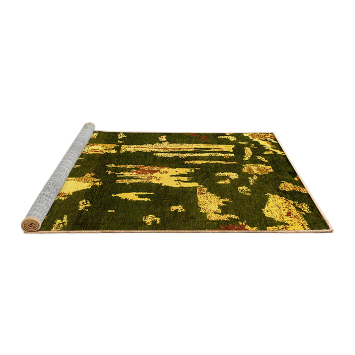 Sideview of Machine Washable Oriental Yellow Modern Rug, wshabs4265yw
